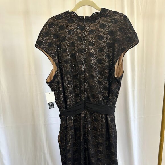 Alex Evenings Women's Plus 24W Black Lace Evening Dress with Sequins NWT - Picture 5 of 10